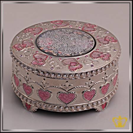 Pearl-and-crystal-stone-embellished-round-jewelry-box-with-heart-design