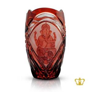 Religious-spiritual-holy-gift-crystal-ruby-Ganesha-vase-Indian-festival-Diwali-celebration-Hindu-god