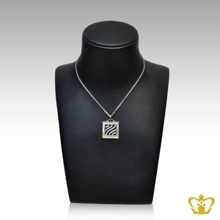 Modish-silver-rhodium-plated-square-pendant-embellish-with-crystal-diamond