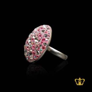 Shining-round-pink-ring-inlaid-with-clear-crystal-diamonds-lovely-gift-for-her