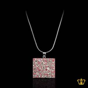 Pink-alluring-square-pendant-inlaid-with-pink-and-clear-crystal-diamonds-elegant-gift-for-her
