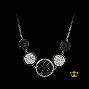 Trendy-sterling-silver-necklace-with-white-and-black-crystal-diamonds-stylish-gift-for-her