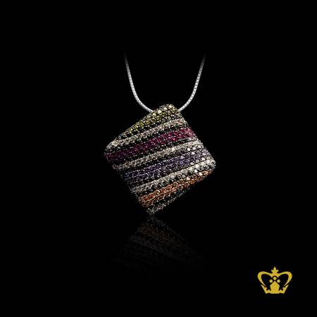 Lovely-square-pendant-embellished-with-multicolor-crystal-diamond-gorgeous-gift-for-her