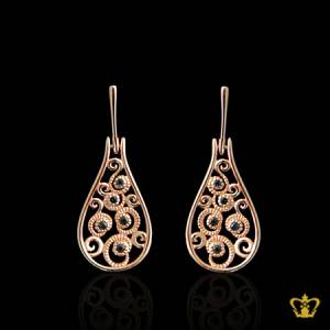 Pink-gold-plated-gorgeous-drop-earring-lovely-gift-for-her