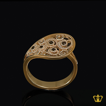 Pink-gold-plated-gorgeous-drop-ring-exquisite-jewelry-gift-for-her