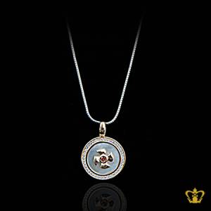 Fan-design-circle-pendant-embellished-with-sparkling-crystal-diamond-gorgeous-gift-for-her