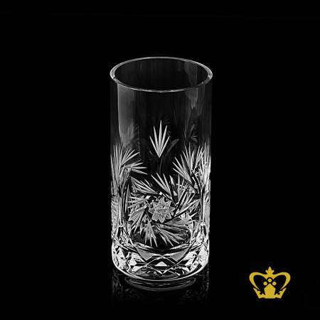 Intense-Alluring-leaf-twirling-star-pattern-hand-crafted-crystal-highball-Tall-glass-stylish-tumbler-15-oz