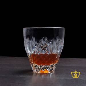 The-rocks-Glass-Unique-whiskey-tumbler-hand-cut-diamond-and-leaf-design-rising-from-the-bottom-10-oz