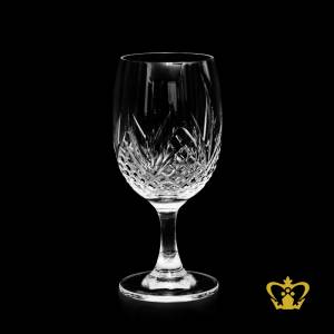 Stunning-wine-glass-with-a-pattern-of-diamond-and-leaf-cuts-handcrafted-around-elegant-crystal-glass-collection-8-oz