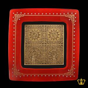 Red-Square-crystal-tray-with-golden-Arabic-word-calligraphy-exquisite-Islamic-Ramadan-Eid-gift-souvenir