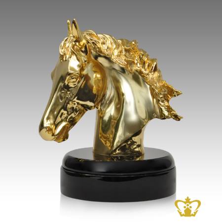 Personalize-metal-horse-head-trophy-with-round-crystal-base-customized-logo-text