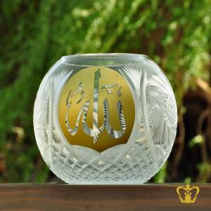 Rose-Bowl-Crystal-Hand-crafted-Pinwheel-twirling-star-cuts-with-Golden-Arabic-word-Calligraphy-Allah-Engraved-Islamic-Gift-Religious-Occasions-Eid-Ramadan