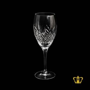 Sparkling-Crystal-long-stemmed-wine-glass-with-elegant-diamond-leaf-cuts-handcrafted-9-oz