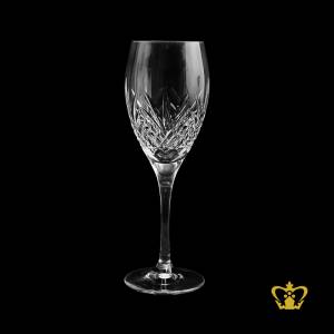 Traditional-classic-cut-pattern-Crystal-wine-glass-with-elegant-long-sculpted-stem-10-oz