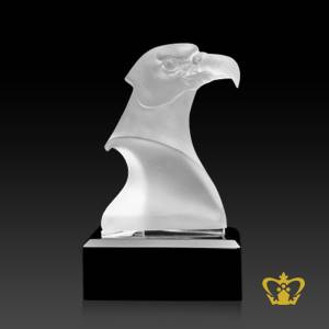 Artistry-Frosted-Eagle-Head-Crystal-Replica-stands-on-Black-Crystal-Base-Custom-Text-Engraving-Logo