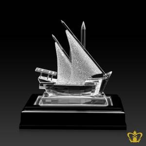 Crystal-ship-replicawoth-wooden-base-traditional-corporate-UAE-national-day-gift-tourist-souvenir