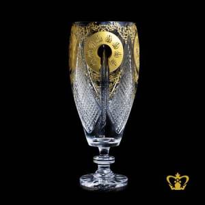 Decorative-Allah-Golden-Arabic-Word-Calligraphy-engraved-Footed-Crystal-Vase-Hand-crafted-Deep-Diamond-Cuts-Islamic-Religious-Ramadan-Eid-Gifts