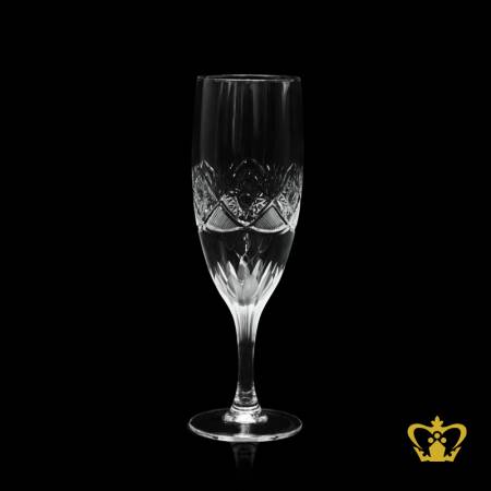 Crystal-champagne-flute-hand-carved-intense-exquisite-pattern