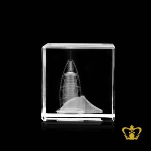 Iconic-Burj-Al-Arab-and-Jumeirah-Beach-Hotel-3Dlaser-engraved-crystal-cube-gift-for-someone-leaving-UAE-tourist-souvenir-corporate-memento