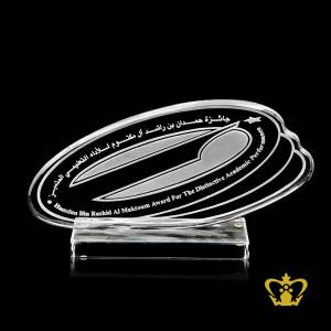 Personalized-crystal-hamdan-trophy-with-clear-base