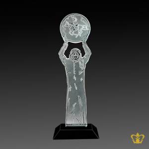 Personalized-crystal-man-with-globe-cutout-trophy-with-black-base