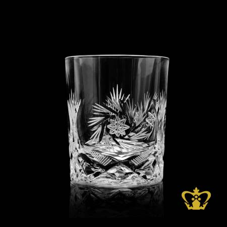 Personalized-crystal-whisky-glass-with-logo-and-handcrafted-cuts-10-oz
