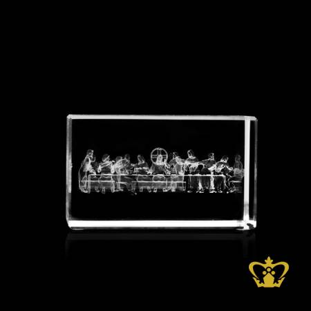 The-last-supper-3D-laser-engraved-crystal-cube-Easter-Baptism-Christian-occasions-Christmas-gifts