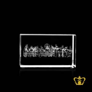 The-last-supper-3D-laser-engraved-crystal-cube-Easter-Baptism-Christian-occasions-Christmas-gifts