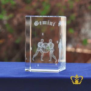 3D-laser-Gemini-zodiac-crystal-cube-key-astrology-gift-friends-birthday-customized-logo-text