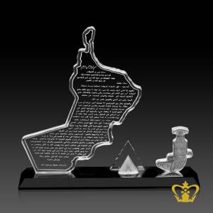 Personalized-Crystal-Desktop-Business-Card-Holder-with-Oman-Map-Khanjar-replica