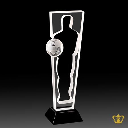 Personalized-Crystal-Trophy-with-Oscar-Theme-stands-on-Black-Crystal-Base-Customized-Text-Engraving-Logo-Base-UAE-Famous-Gifts