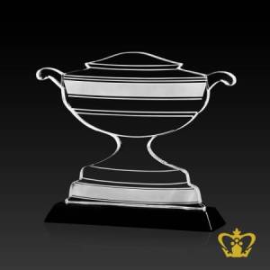 Handcrafted-Crystal-Cutout-Trophy-Theme-Cup-Shape-Customized-Text-Engraving-Logo-Base-UAE-Famous-Gifts