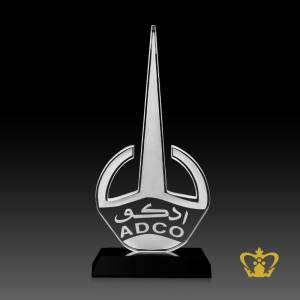 Handcrafted-crystal-ADCO-trophy-cutout-with-black-base-customize-text-engraving
