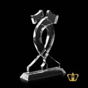 Handcrafted-Crystal-Double-Snake-Cutout-Trophy-Stands-On-Clear-Crystal-Base-Customize-Text-Engraving