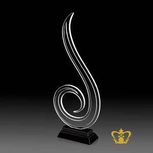 Personalized-crystal-cutout-figurine-shell-trophy-with-black-base