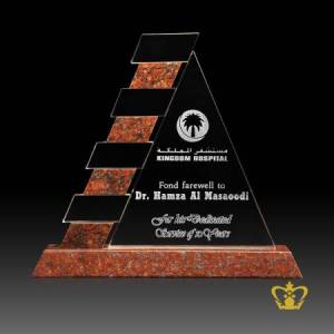 Personalized-crystal-trophy-with-marble-base-customized-text-engraving-logo