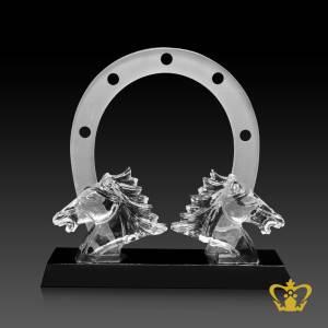 Personalized-crystal-horse-trophy-with-black-base-customized-logo-text