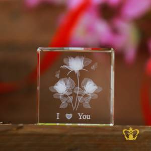 Crystal-cube-Rose-Flower-3D-Laser-Engraved-Cube-Valentines-Day-Gift-2d-3d-Customized-Personalized-Text-Word-Engrave-Etched-Printed-Gift-Special-Occasion-For-Her-For-Him-Valentines-Day-Wedding