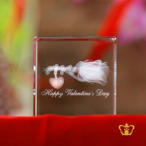 Crystal-cube-laser-text-and-3D-flower-engraved-valentines-day-gift-2d-3d-customized-personalized-text-word-engrave-etched-printed-gift-special-occasion-for-her-for-him-valentines-day-wedding