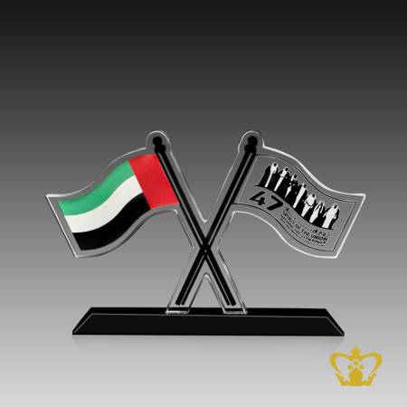 UAE-National-Day-Cutout-trophy-with-Rulers-and-engraved-spirit-of-the-union-and-national-flag-of-the-United-Arab-Emirates