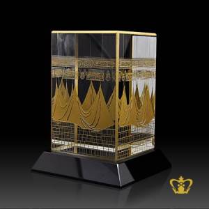The-Holy-Kaaba-Replica-Crystal-Cube-Hand-crafted-Golden-Arabic-Word-calligraphy-Quranic-verse-with-Black-Base-customized-Logo-Text-Islamic-Religious-Occasions-Gift-Eid-Ramadan-Souvenir-