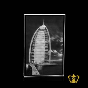 Burj-Al-Arab-2D-laser-crystal-engraved-plaque-customized-image-text-gift-tourist-souvenir