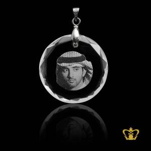Sheikh-Hamdan-Bin-Mohammed-Bin-Rashid-Al-Maktoum-2D-photo-laser-engraved-in-crystal-pendant-souvenir-gift