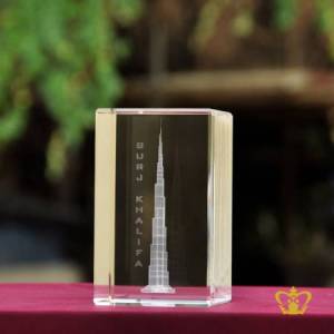Burj-Khalifa-World-famous-landmark-3D-laser-engraved-crystal-cube-Tourist-Souvenir-Leaving-UAE-gift