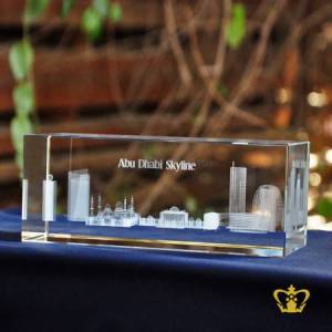 Skyline-of-Abu-Dhabi-famous-landmark-3D-engraving-crystal-cube-gift-tourist-souvenir