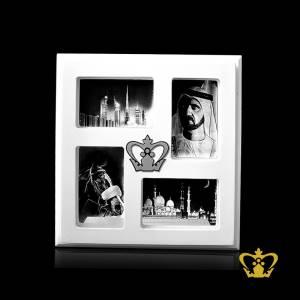 Personalized-crystal-photo-frame-with-wooden-frame-2D-Laser-Engrave-H-H-Sheikh-Mohammed-Bin-Rashid-Al-Maktoum-Dubai-skyline-horse-and-Sheikh-Zayed-grand-mosque
