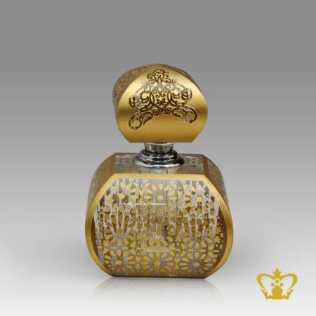 Allured-with-golden-floral-patter-stylish-handcrafted-crystal-perfume-bottle-gift-souvenir