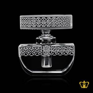 Exquisite-lovely-design-handcrafted-modish-perfume-refillable-crystal-bottle-with-elegant-hand-carved-pattern-and-silver-collar