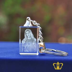 Crystal-key-chain-Virgin-Mary-3d-laser-engraved-Baptism-Easter-Christian-occasions-Christmas-gifts-