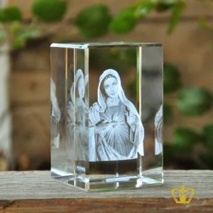 Mother-Mary-3D-laser-engraved-crystal-cube-Baptism-Easter-Christian-Occasions-Christmas-gifts-